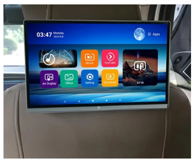 14인치 8+128GB HD 4K 자동차 TV 화면 Android14.0 머리 받침 8코어 CPU Cortex RK3566 5G WiFi